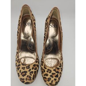 Sofft Broadway Women's Sz 8.5 Horse Hair Leopard Print High Heels Pumps
